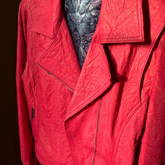 Joe Browns pink leather motorcycle jacket - Picture 7 of 13